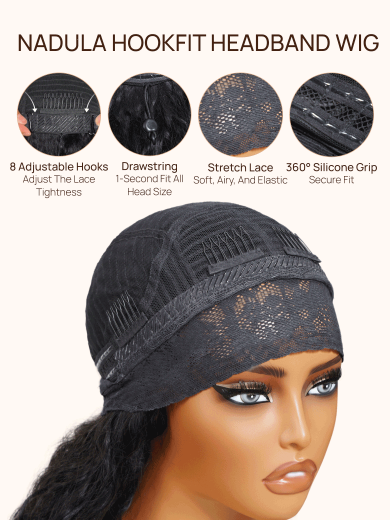 Water Wave Headband Wig – 100% Virgin Human Hair, Glueless & Beginner-Friendly