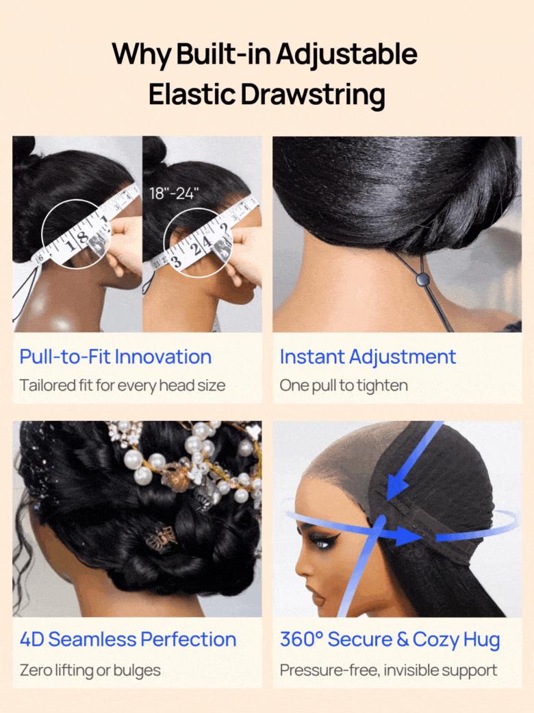 7x5 No Slip Wig 2.0™ Water Wave HD Lace Wig, Invisible Knots, Glueless & Beginner-Friendly