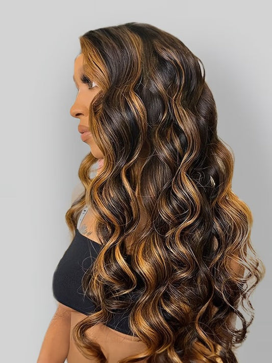 Highlight Colored Brazilian Hair Bundles – 1B/30 Ombre Body Wave, 100% Virgin Human Hair